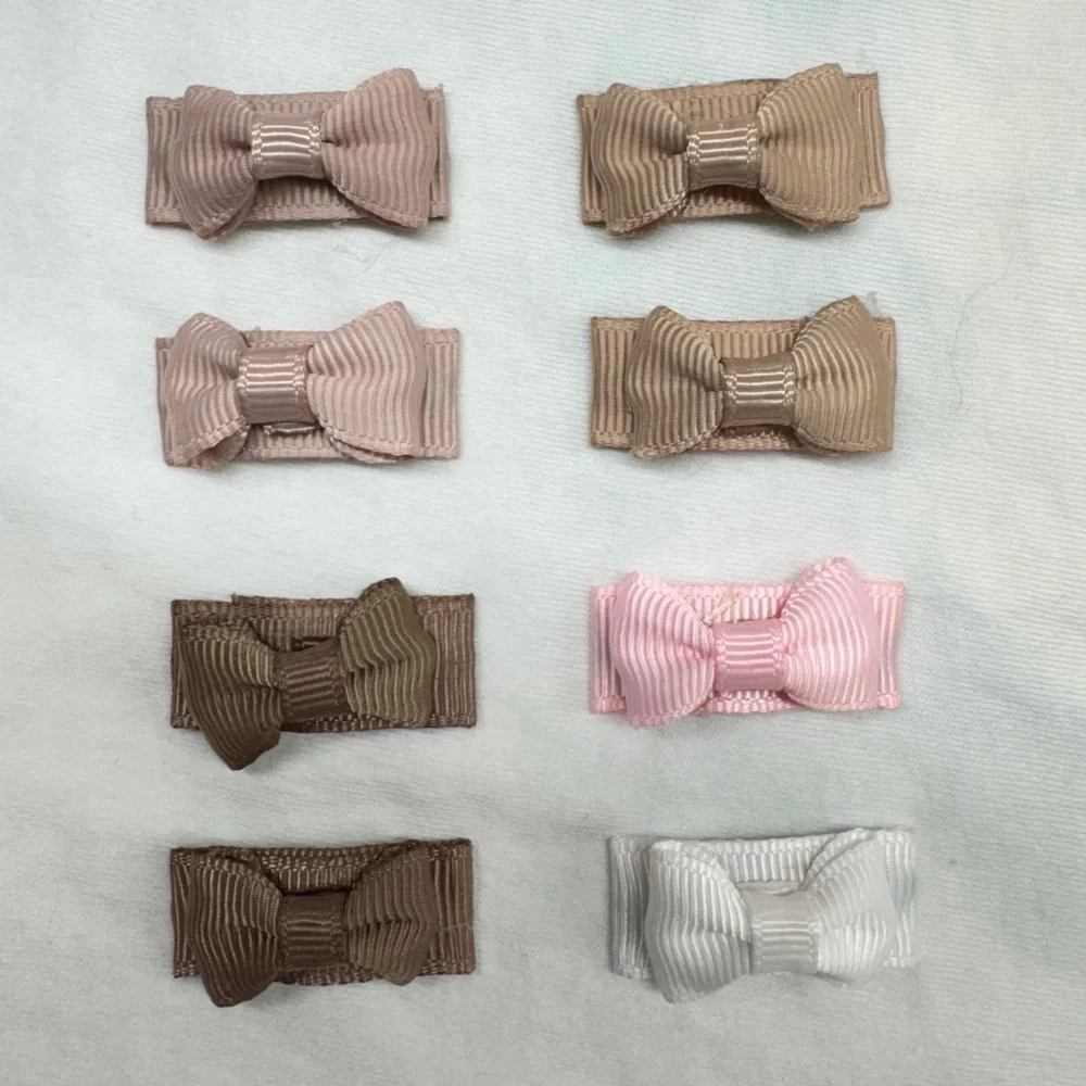 8ct Grosgrain Baby Bow Hair Clips